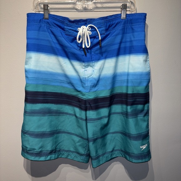 Speedo Swim Trunks Blue Lemonade Board‎ 20" UV 50 Stretch Mens SzXL NWOT - Picture 1 of 8